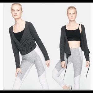 Outdoor Voices Wrap Top - charcoal size small